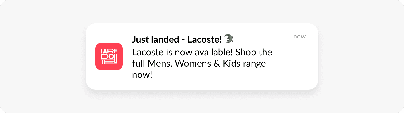 Back in stock transactional push notification